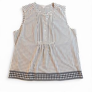 J. Crew Women's Ivory and Black Polka Dot Blouse